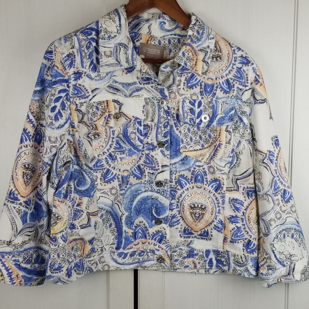 Chicos lightweight cotton cropped jacket 2